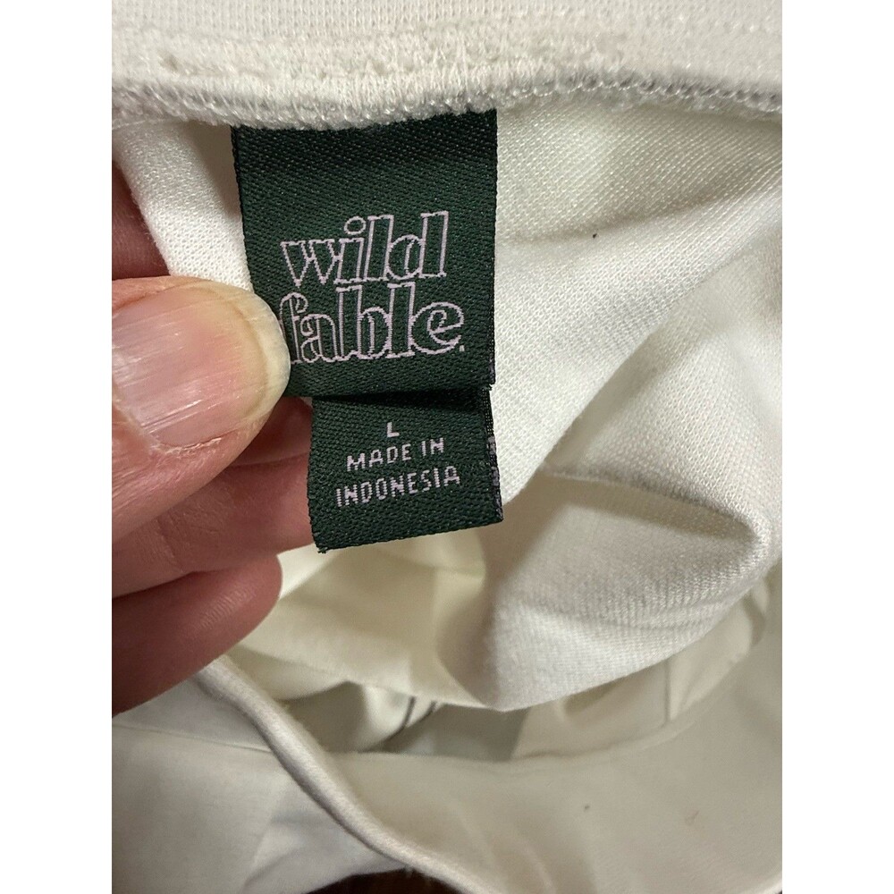 Wild Fable Women’s Pleated Skirt Large Black & White Elastic Waist Pull-on - Picture 3 of 4
